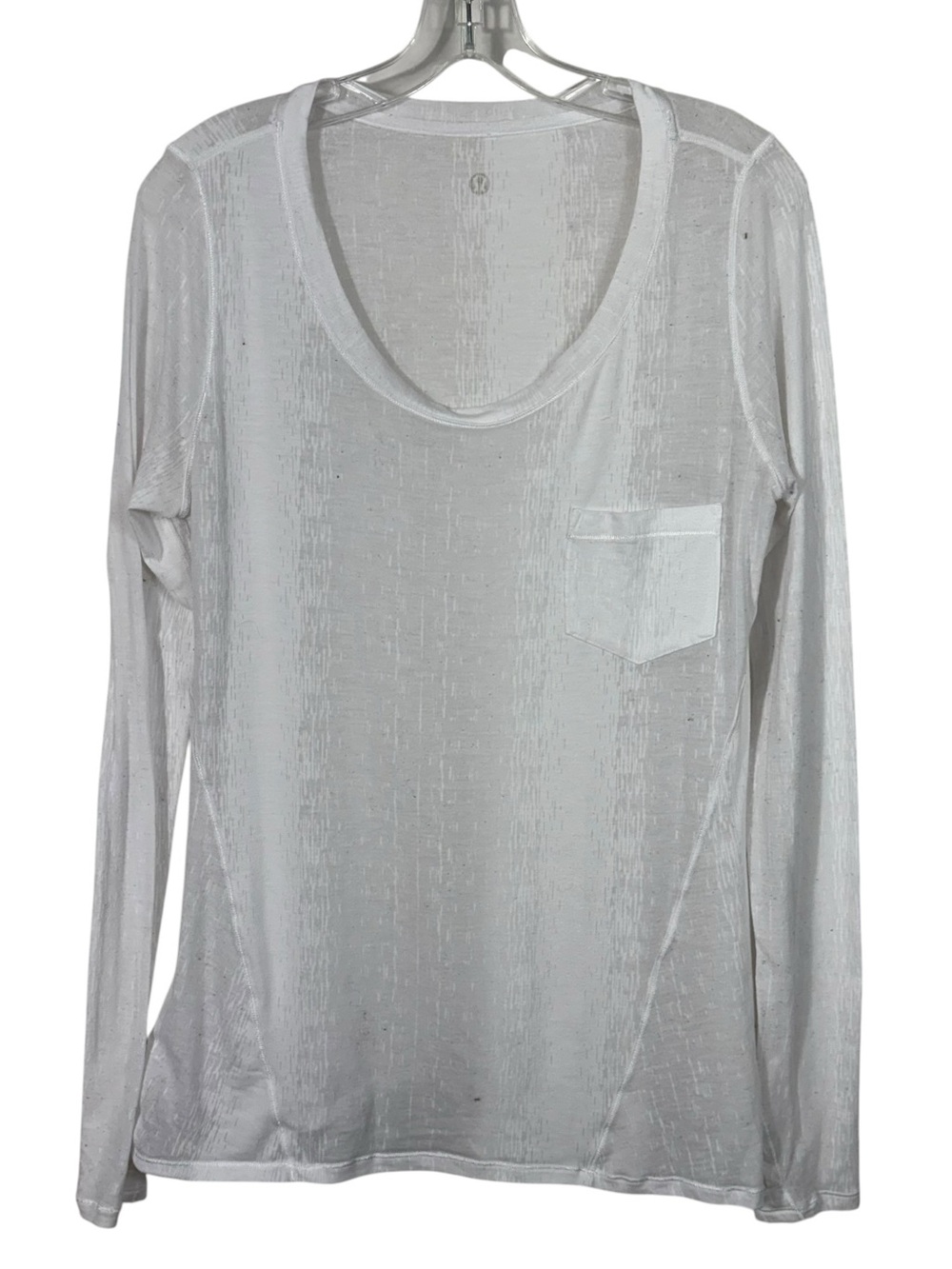 Lululemon Burnout Lightweight White Oversized Long Sleeve Athletic Shirt 10 Gym